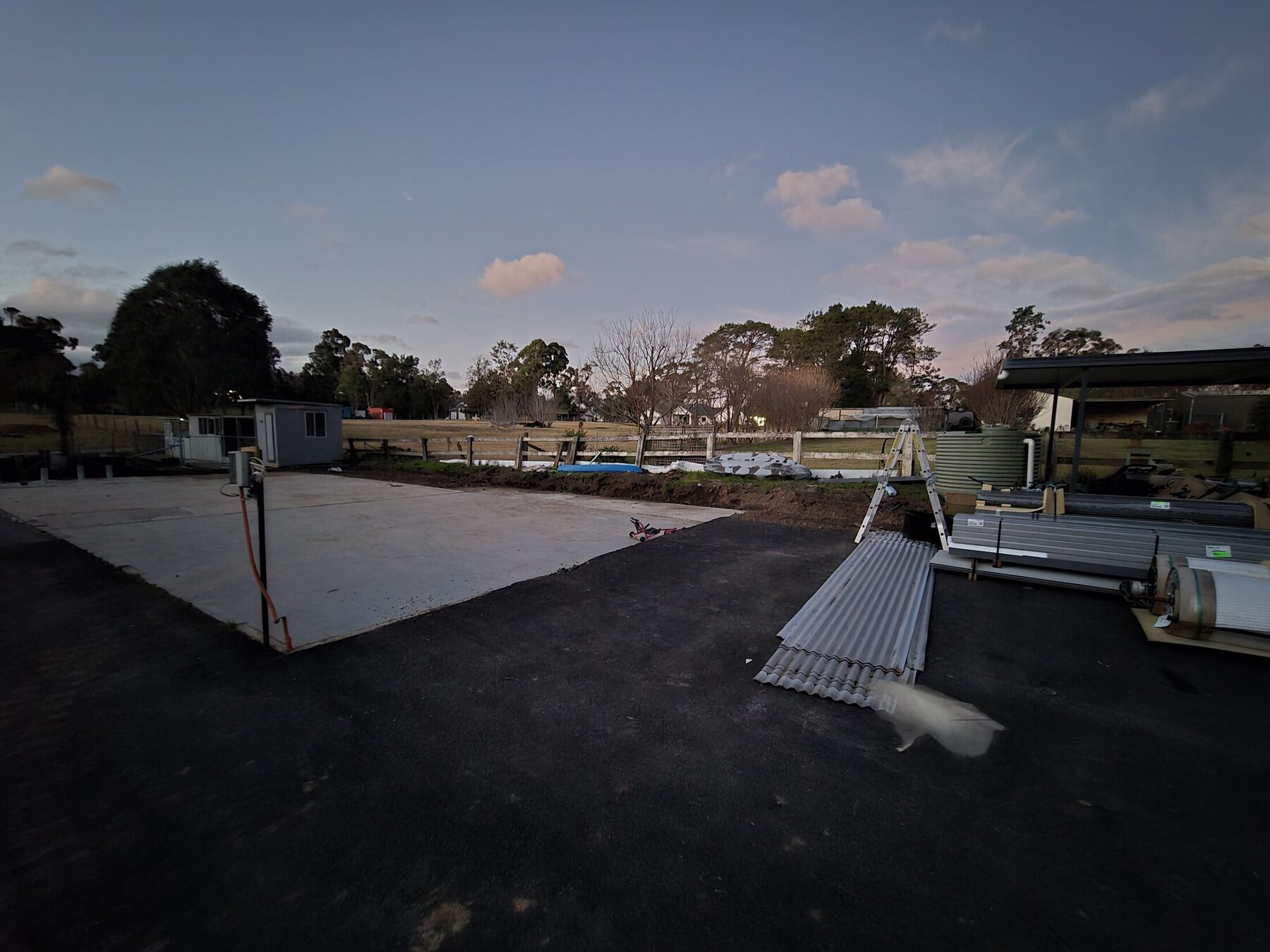 Completed large external concrete pad