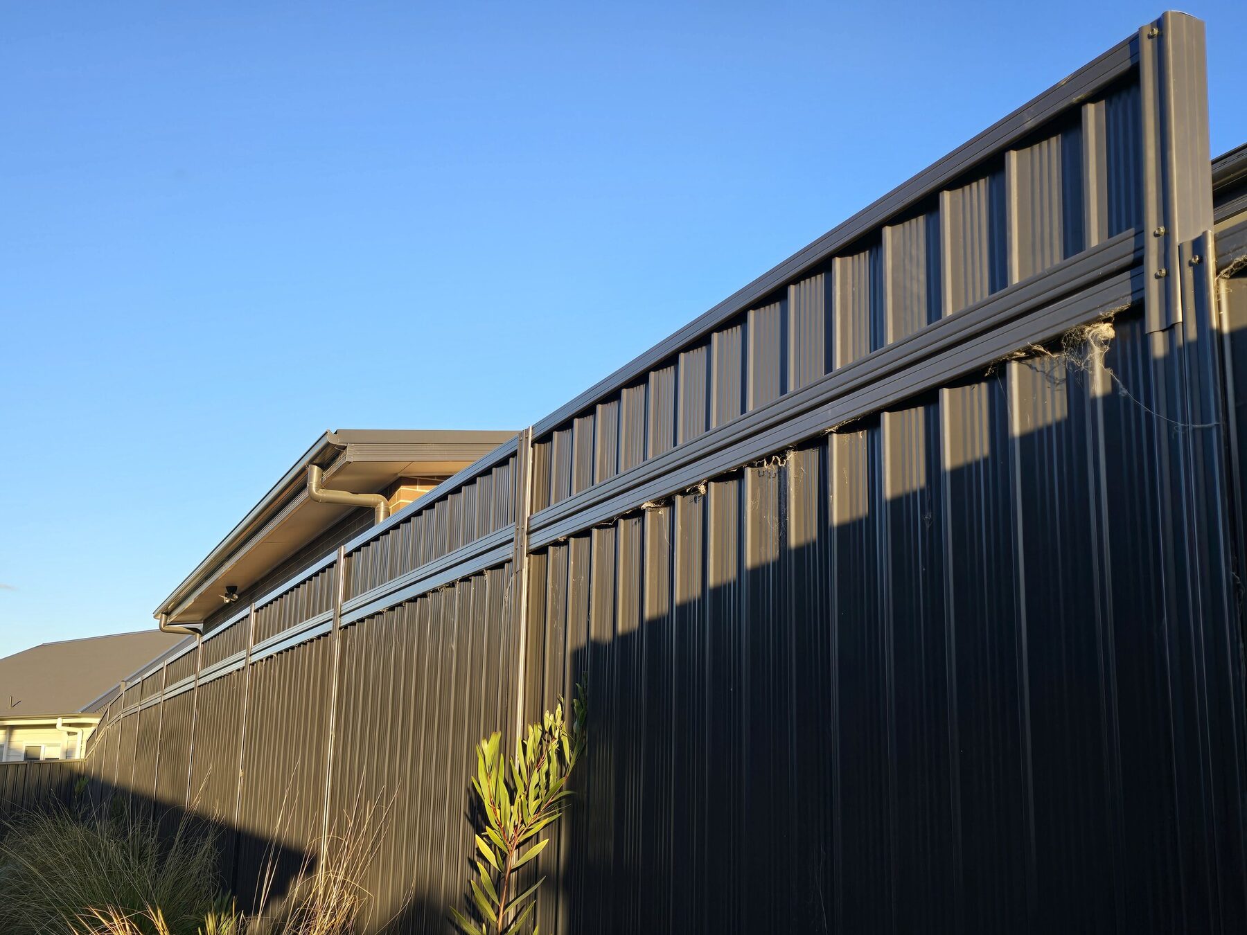 Completed Colorbond and feature slat boundary fence