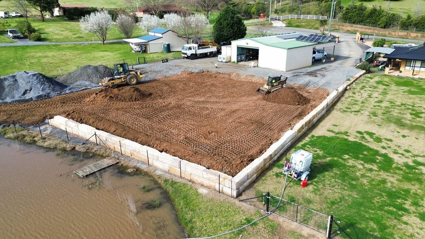 Civil formation and sandstone retaining works