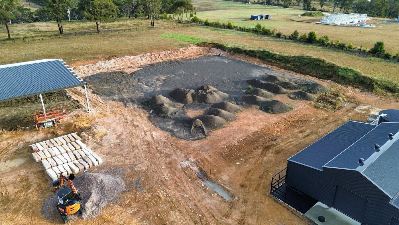 Buxton Equine Property Civil & Sandstone Works — before / during view 1
