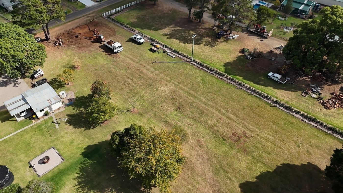 Bargo Truck Hardstand, Driveway & Rural Fencing — before / during view 1