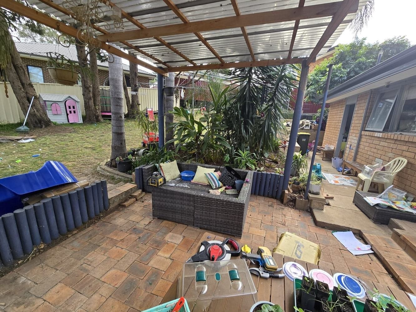 Bradbury Patio, Drainage & Concrete Renovation — before view 1