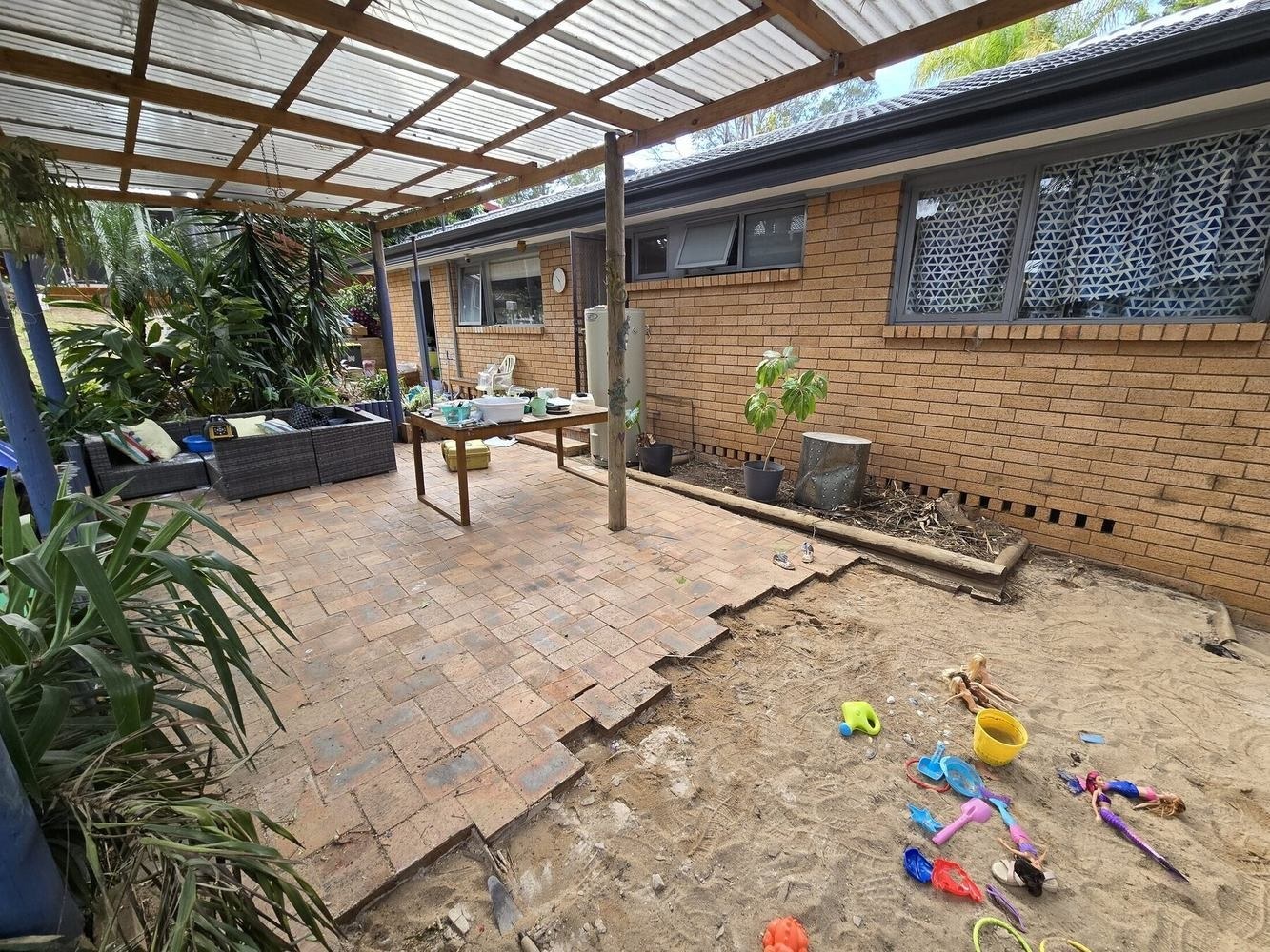 Bradbury Patio, Drainage & Concrete Renovation — before view 2